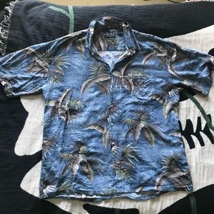 Blue and brown Hawaiian shirt